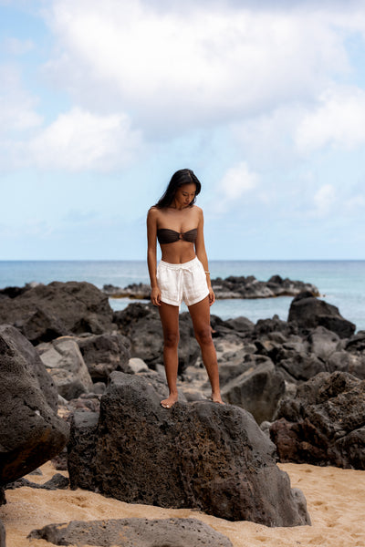 White Linen Cover up shorts