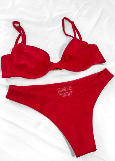 Lahaina Bikini Bottoms X Red