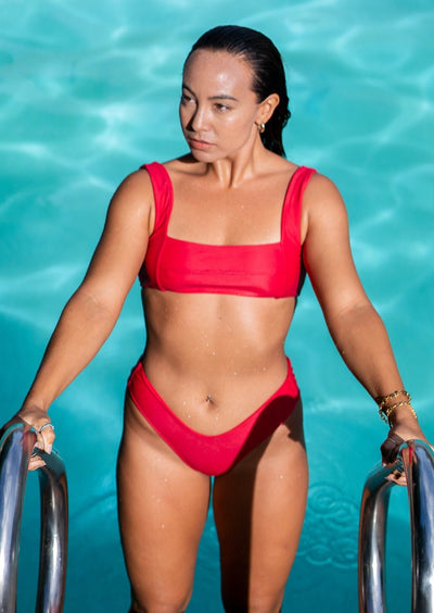 Red Sustainable Hawaii Womens Bikini Set