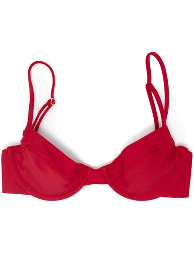 Red Bralette Underwire Bikini Top