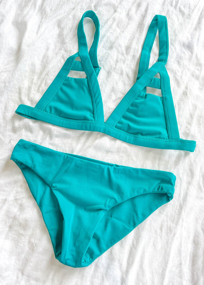 Sustainable Blue Hawaii Triangle Bikini Top
