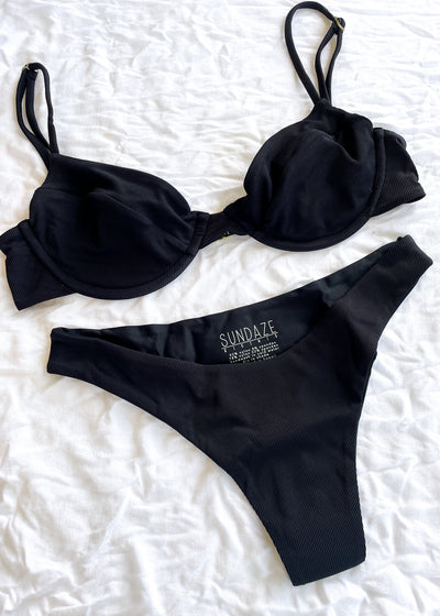 Black eco-friendly Hawaii bikini bottom