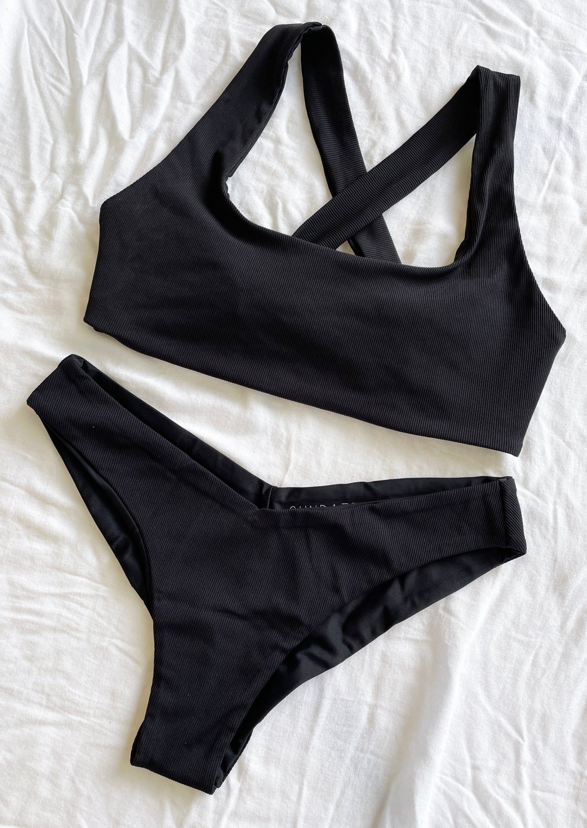 Sporty Black Cheeky Hawaii Sustainable Bikini Bottoms